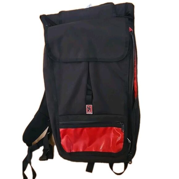 Chrome Waterproof Soyuz Rolltop Backpack Laptop Bag Black Red - Picture 1 of 6